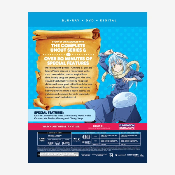 FUNIMATION/CRUNCHYROLL That Time I Got Reincarnated As A Slime Season 1 Part 1 Blu-ray/DVD 2 FUNIMATION/CRUNCHYROLL That Time I Got Reincarnated As A Slime Season 1 Part 1 Blu-ray/DVD - Image 2